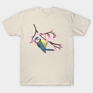 Blue tit and cherry blossom T-Shirt